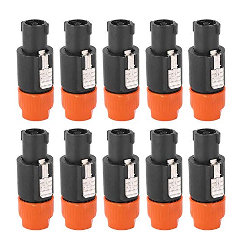 10PCS Audio-Lautsprecheranschluss C-NL4FC Speakon-Stecker Kabelanschluss Wasserdichter 4-poliger Audio-Videoanschluss(Orange) von Walfront