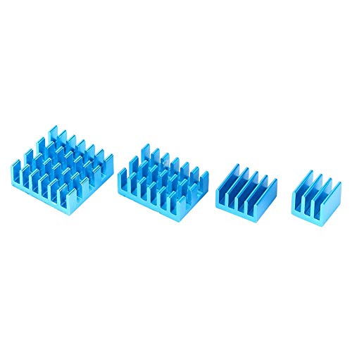20 Stück Aluminium Kühlkörper Alu Kühlkörper Blauer CPU Kühler Fin mit Klebstoff für Raspberry Pi 2/3/4 3B + 4B Heatsink von Walfront