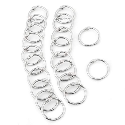 20 Stück Klappringe Runde Form Metall Loose Leaf Binder, Vernickelt Klappbuch Binder Split Ringe, Keychain Split Schlüsselanhänger Clip für DIY Scrapbook/Fotoalbum/Memo/Menü Craft(30mm) von Walfront