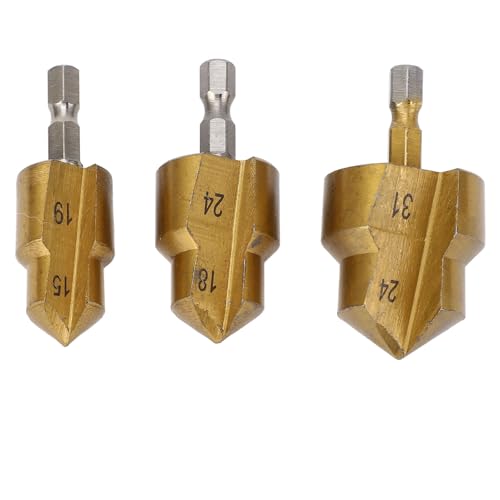 3pcs PPR Hebelbohrer Spiralnut 1/4 Zoll Hex Shank Wasserrohr Expansion REAMER-Bohrer 15-19 Mm 18-24 Mm 24-31 Mm Hochgeschwindigkeitstahl Ti Beschichtet von Walfront
