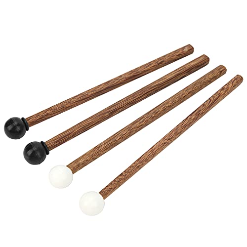 4 Stück Stahlzunge Trommelschlägel Gummikopf Perkussionsschlägel Sticks Kindertrommelstock Percussion Instrument Part für Kinder Schlagzeuger und Praktiker 16,5 Cm von Walfront