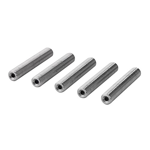 5 Stück Edelstahl Düse Hals PTFE Tube für Dreidimensional Drucker MK8 Extruder 1.75mm Hot End Zubehör(M6*40mm) von Walfront