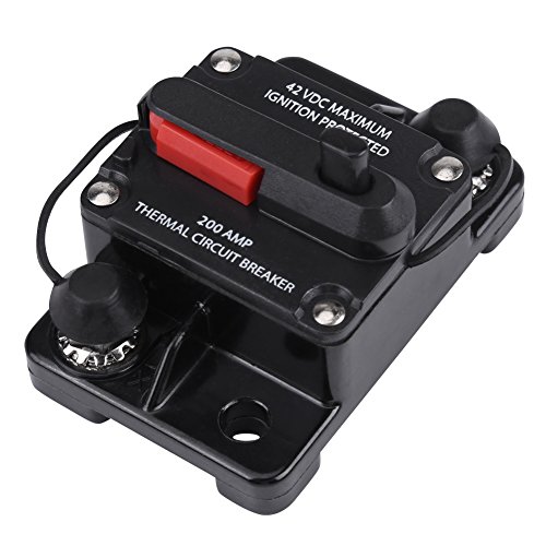 DC12V-42V Wasserdichter Schutzschalter Manuelle Reset 50A-300A Auto Stereo Audio Marine Boot Bike Inline Inverter, Verbesserte Version(200A) von Walfront