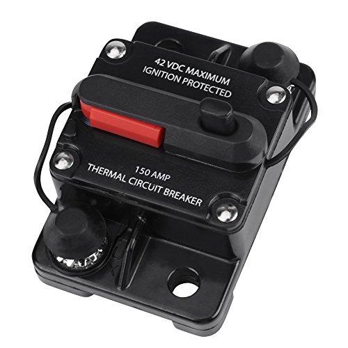 DC12V-42V Wasserdichter Schutzschalter Manuelle Reset 50A-300A Auto Stereo Audio Marine Boot Bike Inline Inverter Verbesserte Version(150A) von Walfront