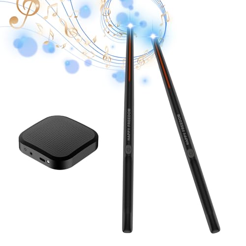 Elektronische Drumsticks Elektronische Drum Set mit Air Drumsticks 16D Lautsprecher DSP Sound Card für Anfänger Erwachsene Professionelle Schlagzeugerstudent (BLACK) von Walfront