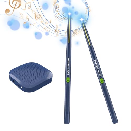 Elektronische Drumsticks Elektronische Drum Set mit Air Drumsticks 16D Lautsprecher DSP Sound Card für Anfänger Erwachsene Professionelle Schlagzeugerstudent (Navy blau) von Walfront