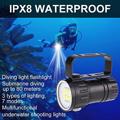 Küche Unterwasser -LED -Tauchlampe Taschenlampe Wasserdicht 80m 7 Beleuchtungsmodi Klammerständer für Fotografie Füllung Licht Küche Unterwasser -LED -Tauchlampe Taschenlampe Wasserdicht 80m 7 Beleuchtungsmodi Klammerständer für Fotografie Füllung Licht von Walfront