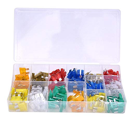 Sicherungs-Set für Auto, 220-teilig, Ersatz-Sicherungs-Set, Mini-Sicherung, Standard, für Auto, 5 ~ 30 A, mit Transportbox von Walfront