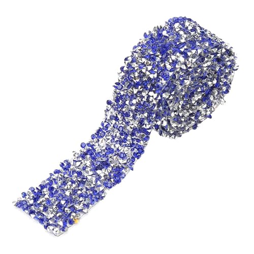 Sparkle Kristall Dekoratives Bandverkleidung 1 -Yard -Bling Wrap Roll für Hochzeitsfeiern Kann Gebügelt oder mit Heißem Schmelzenkleber Geklebt Werden (Dunkelblau) von Walfront