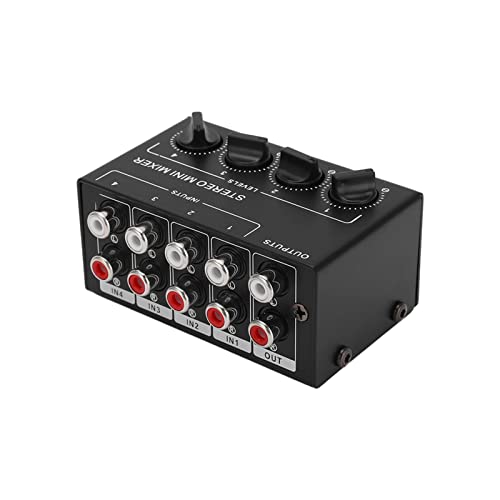 Stereo-Mixer Mini-Passiv-Mixer 4 Kanäle 1 in 4 Out Audio RCA Rechtsdrehungseinstellung für Computer-Telefon-Tablet-CD-Player von Walfront