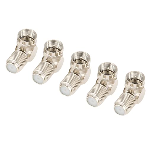 Walfront 5 Stk. F-Typ-Adapterstecker, F-Typ-Winkelstecker auf RF-Buchse 90-Grad-Koax-Adapter, TV-Antennen-Koaxialkabel-Winkelstecker von Walfront