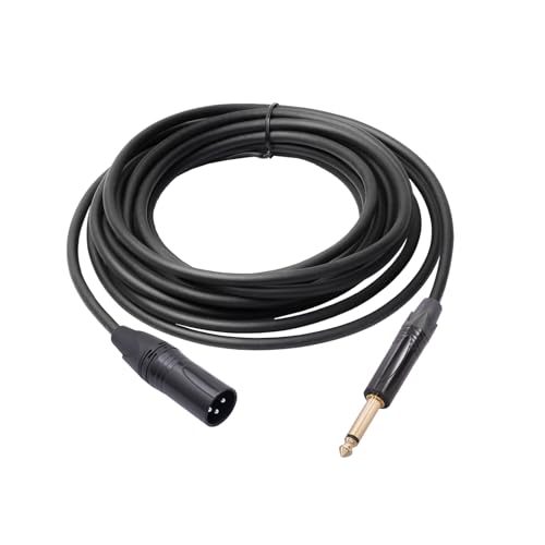 Walfront 6.35 Mm Audiokabel TRS Stereo Männlich zu XLR Männlich Ausgewogenes Interconnect -Kabel, Zink -Legierungs -Shell -Audio -Verlängerungskabel für Mixer -Mikrofonlautsprecher (300 cm) von Walfront