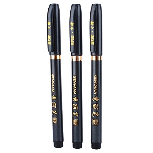 Walfront Kaligraphie/Manga Stifte Set, 3 Stücke Kanji Stift Chinesisch, Manga Stifte Schwarz Schreiben Zeichnung Handwerk von Walfront