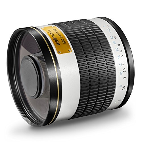 Walimex Pro 15541 500mm 1:6,3 DSLR Spiegel-Teleobjektiv für Nikon F Objektivbajonett weiß ( für Vollformat Sensor gerechnet, Filterdurchmesser 34mm, inkl. Schuztdeckel) von Walimex Pro