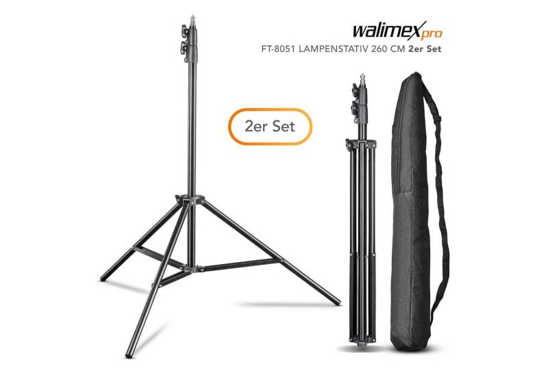 Walimex Pro FT-8051 Lampenstativ 260cm 2er Set Lampenstativ von Walimex Pro