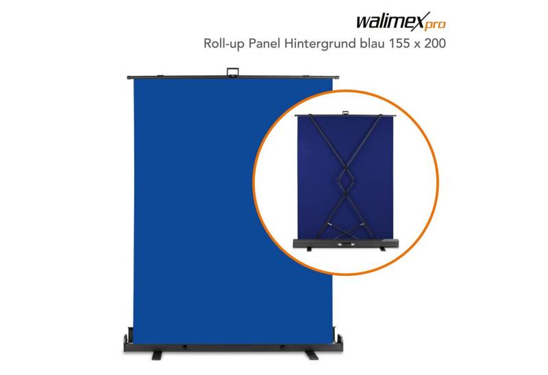 Walimex Pro Fotohintergrund Roll-up Panel Hintergrund blau 155x200 von Walimex Pro