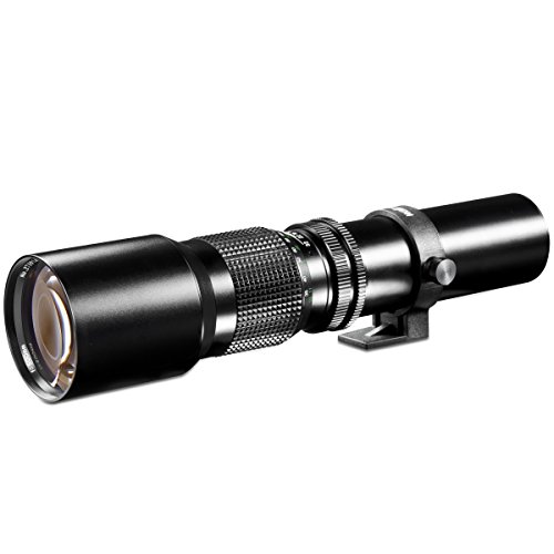 Walimex 12728 500mm 1:8,0 DSLR-Objektiv für Nikon F Bajonett schwarz (manueller Fokus, für Vollformat Sensor gerechnet, Filterdurchmesser 67mm, mit ausziehbarer Gegenlichtblende) von Walimex pro