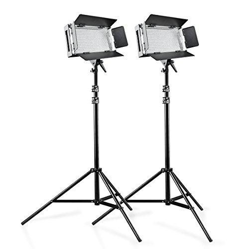 Walimex Pro 500 On Location Lightning Set (2x dimmbare LED-Flächenleuchte, 2x WT-806 Lampenstativen inkl. Transporttasche) von Walimex pro