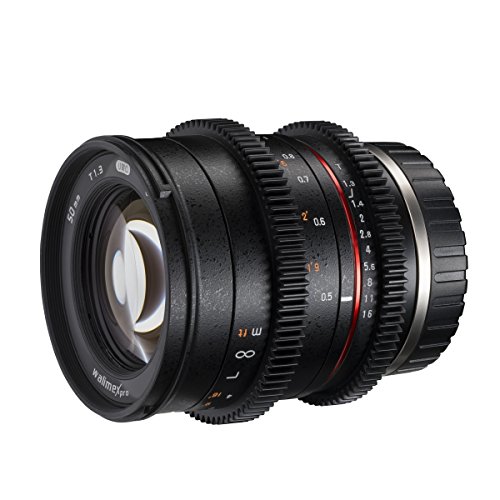 Walimex Pro 50mm 1:1,3 VCSC Objektiv für Sony E Bajonett (manueller Fokus, für APS-C Sensor gerechnet, IF, Filterdurchmesser 62mm, mit abnehmbarer Gegenlichtblende) von Walimex pro
