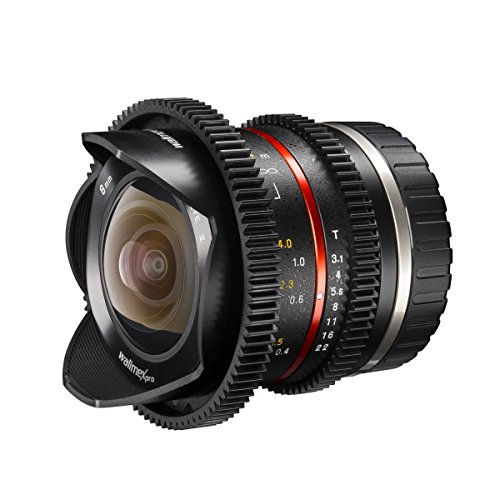 Walimex Pro 8mm 1:3,1 VCSC Fish-Eye Foto und Videoobjektiv für Sony E-Mount Objektivbajonett schwarz (manueller Fokus, für APS-C Sensor gerechnet, IF, stufenlose Blendeneinstellung, Zahnkranz) von Walimex pro