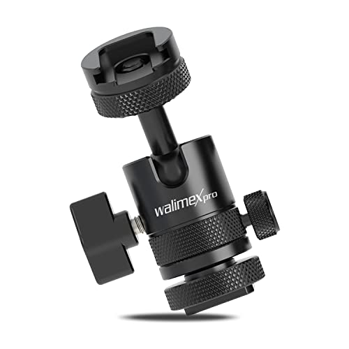 Walimex Pro Multi Mini-Kugelkopf mit Blitzschuh und 1/4 Zoll Anschluss I beidseitig schwenkbar um 180° I für Kameras, Stative, Mikrofone, LEDs I Aluminium Stativkopf Single Shoe I bis 5kg belastbar Walimex Pro Multi Mini-Kugelkopf mit Blitzschuh und 1/4 Zoll Anschluss I beidseitig schwenkbar um 180° I für Kameras, Stative, Mikrofone, LEDs I Aluminium Stativkopf Single Shoe I bis 5kg belastbar von Walimex pro
