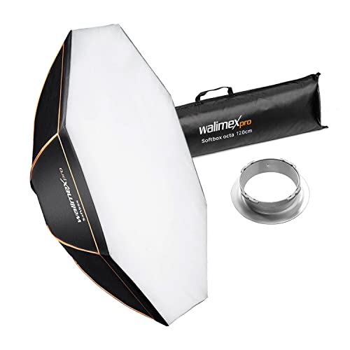 Walimex Pro Octagon Softbox Orange Line 120 cm Durchmesser für Multiblitz V von Walimex pro