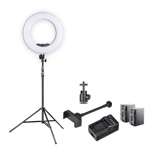 Walimex Pro RGB LED Ringleuchte 60W | Steuerbar per App | Akkubetrieb möglich | Perfektes Set mit Zubehör | Erweiterbar durch 5 Cold Shoes Walimex Pro RGB LED Ringleuchte 60W | Steuerbar per App | Akkubetrieb möglich | Perfektes Set mit Zubehör | Erweiterbar durch 5 Cold Shoes von Walimex pro