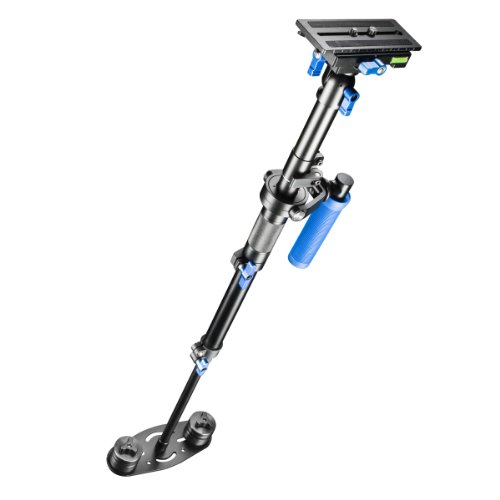 Walimex Pro StabyPod M Schwebestativ Steadycam zur Stabilisierung von DSLR-Kameras (Größe max. 80 cm, Schnellwechselplatte, Gegengewichte, Tasche) von Walimex pro