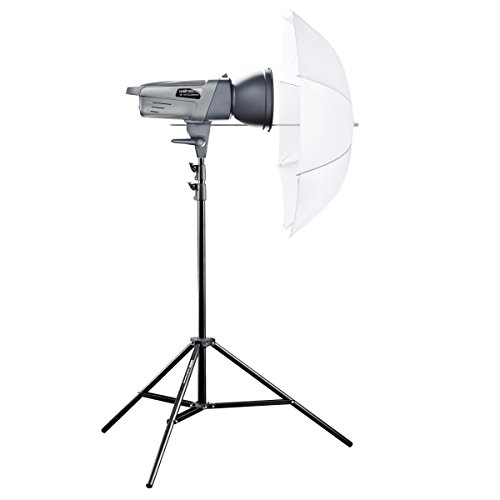 Walimex Pro VE-150 Excellence Einsteiger Studio-Set (Studioblitz 150Ws, Lampenstativ, Durchlichtschirm) von Walimex pro