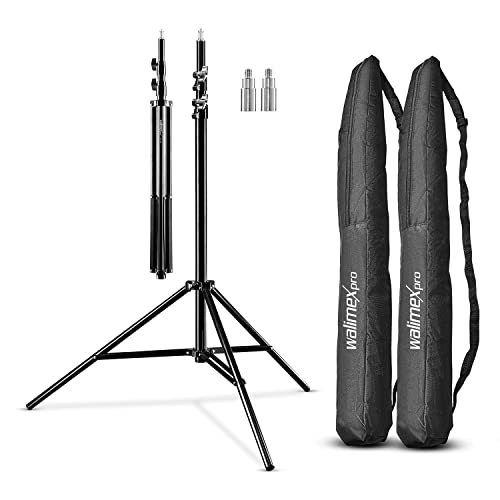 Walimex pro 2X Lichtstativ WT-806 mit Federdämpfung I Höhe max. 256cm, stabiles Lampenstativ belastbar bis 6kg, Beleuchtungsstativ für Ringlicht, Reflektor, Blitz & Video, inkl 3/8" Adapter & Tasche Walimex pro 2X Lichtstativ WT-806 mit Federdämpfung I Höhe max. 256cm, stabiles Lampenstativ belastbar bis 6kg, Beleuchtungsstativ für Ringlicht, Reflektor, Blitz & Video, inkl 3/8" Adapter & Tasche von Walimex pro