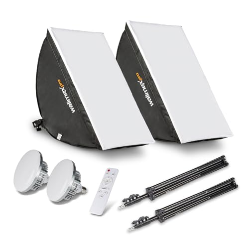 Walimex pro 2X Softbox 40x60cm 60W Bi Color LED I leistungsstarkes Dauerlicht inkl. 2X Stativ, 2X Diffusor & Fernbedienung I Farbtemperatur 3.000 – 6.000 K I Für Profi-Fotos & Videos I CRI 95+ Walimex pro 2X Softbox 40x60cm 60W Bi Color LED I leistungsstarkes Dauerlicht inkl. 2X Stativ, 2X Diffusor & Fernbedienung I Farbtemperatur 3.000 – 6.000 K I Für Profi-Fotos & Videos I CRI 95+ von Walimex pro