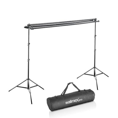 Walimex pro 3-fach Hintergrundsystem 145-290cm I für bis zu 3 Leinwände aus Papier & Stoff I stabiles Fotohintergrund System für Studio & Mobil I für Fotografie, Video & Green Screen I Höhe bis 256cm Walimex pro 3-fach Hintergrundsystem 145-290cm I für bis zu 3 Leinwände aus Papier & Stoff I stabiles Fotohintergrund System für Studio & Mobil I für Fotografie, Video & Green Screen I Höhe bis 256cm von Walimex pro