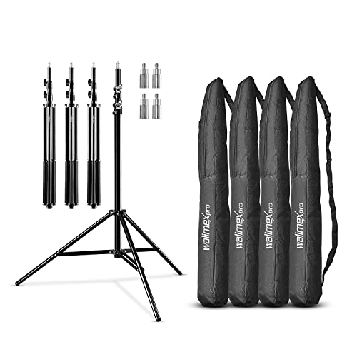 Walimex pro 4x Lampenstativ WT-806 mit Federdämpfung I Höhe max. 256cm I stabiles Lichtstativ belastbar bis 6kg I Beleuchtungsstativ für Ringlicht, Reflektor, Blitz & Video I 3/8" Adapter & 4 Taschen Walimex pro 4x Lampenstativ WT-806 mit Federdämpfung I Höhe max. 256cm I stabiles Lichtstativ belastbar bis 6kg I Beleuchtungsstativ für Ringlicht, Reflektor, Blitz & Video I 3/8" Adapter & 4 Taschen von Walimex pro
