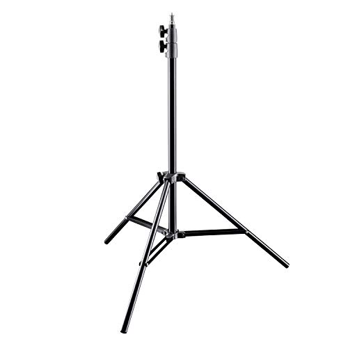 Walimex pro AIR 200 Lampenstativ 200cm - Lichtstativ mit Luftfederung Höhe max 200 cm, 4,5 kg Traglast, Aluminium, Leuchtenstativ für Fotografie Studio Outdoor, Schwarz von Walimex pro