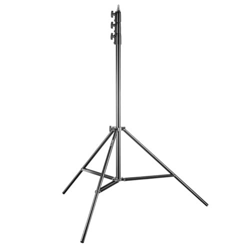 Walimex pro AIR 355 2er Set Lampenstativ - Lichtstativ mit Luftfederung, Höhe max 355 cm, 8 kg Traglast, sehr hoch und stabil, Aluminium, Leuchtenstativ für Fotografie Studio Outdoor von Walimex pro