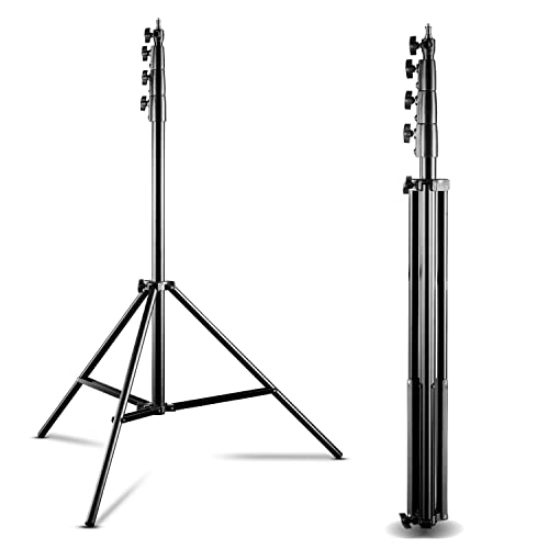 Walimex pro AIR 380 Deluxe 2er Set Lampenstativ 380cm - Lichtstativ mit Luftfederung, Höhe max 380cm, 15 kg Traglast, sehr hoch und stabil, Aluminium Leuchtenstativ für Fotografie Studio Outdoor von Walimex pro