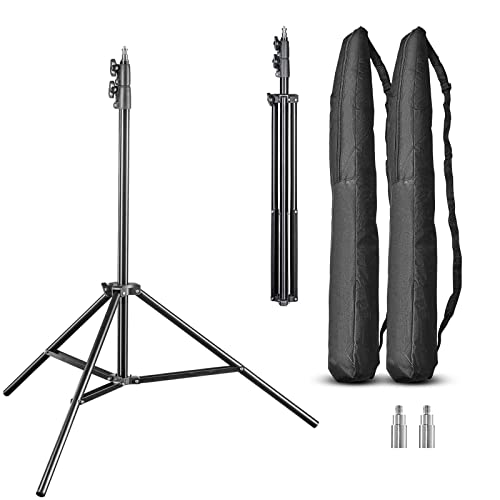 Walimex pro FT-8051 2er Set Lampenstativ 260cm - Lichtstativ mit Federdämpfung, Höhe max 260 cm, 5 kg Traglast, Aluminium, für Fotografie Studio Outdoor, mit Tasche und Adapter von Walimex pro