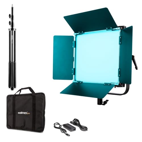 Walimex pro LED Flächenleuchte 1er Set Rainbow 100W RGBWW + Akku Dock I Videoleuchte & Fotolicht I dimmbares Dauerlicht mit RGB Farblicht & Bi-Color Weißlicht 3.200-9.999K I App-Steuerung & Zubehör Walimex pro LED Flächenleuchte 1er Set Rainbow 100W RGBWW + Akku Dock I Videoleuchte & Fotolicht I dimmbares Dauerlicht mit RGB Farblicht & Bi-Color Weißlicht 3.200-9.999K I App-Steuerung & Zubehör von Walimex pro
