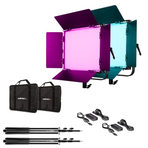 Walimex pro LED Flächenleuchte 2er Set Rainbow 50W RGBWW + Akku Dock I Videoleuchte & Fotolicht I dimmbares Dauerlicht mit RGB Farblicht & Bi-Color Weißlicht 3.200-9.999K I App-Steuerung & Zubehör Walimex pro LED Flächenleuchte 2er Set Rainbow 50W RGBWW + Akku Dock I Videoleuchte & Fotolicht I dimmbares Dauerlicht mit RGB Farblicht & Bi-Color Weißlicht 3.200-9.999K I App-Steuerung & Zubehör von Walimex pro