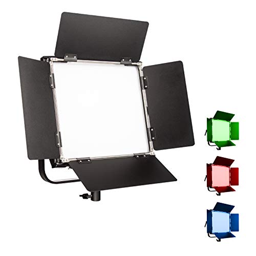 Walimex pro LED Flächenleuchte Rainbow 50W RGBWW + Akku Dock I Videoleuchte & Fotolicht I dimmbares Dauerlicht mit RGB Farblicht & Bi-Color Weißlicht 3.200-9.999K I Effekte, App-Steuerung & Zubehör von Walimex pro