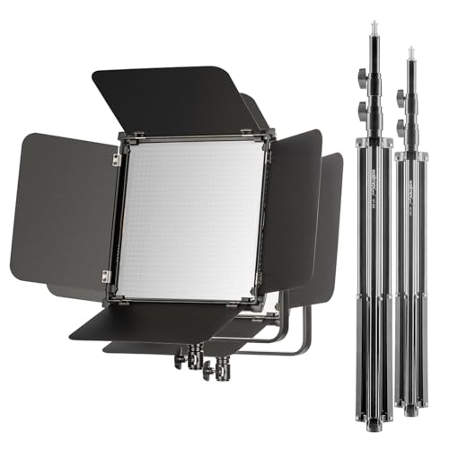 Walimex pro LED Niova 100W Bi Color Videolicht - 2er Set inkl. 2X Lampenstativ 256 cm, 3.200-5.600K, 9.000LM, sehr stabiles Lampenstativ belastbar bis 6kg Walimex pro LED Niova 100W Bi Color Videolicht - 2er Set inkl. 2X Lampenstativ 256 cm, 3.200-5.600K, 9.000LM, sehr stabiles Lampenstativ belastbar bis 6kg von Walimex pro