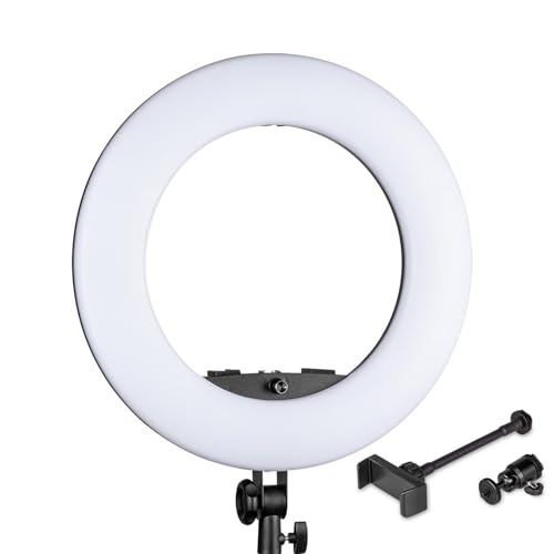 Walimex pro LED Ringlicht 60W, dimmbar I viele Lichteffekte über App steuerbar I Ringleuchte RGB, Bi Color Kameralicht & Selfie Licht I +Kamera- & Handyzubehör, Tasche I kompatibel mit vielen Stativen von Walimex pro