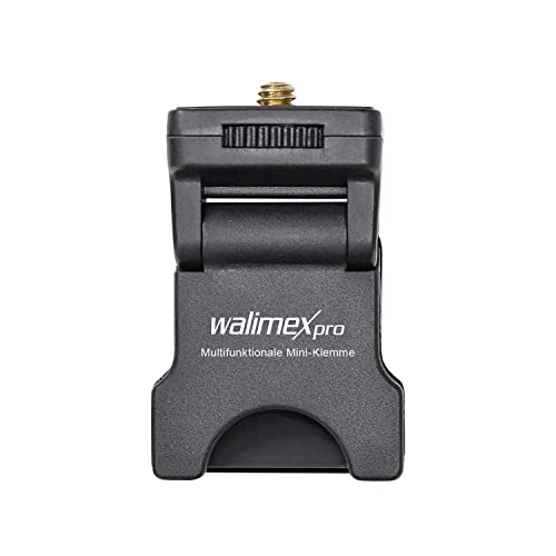 Walimex pro Multifunktionale Mini-Klemme - LED-Leuchten-Halterung mit 1/4 Zoll Gewinde, maximal Belastbarkeit 350 g, rutschfeste Gummierung, universelle Klemme für Smartphones, Tablets und Laptops Walimex pro Multifunktionale Mini-Klemme - LED-Leuchten-Halterung mit 1/4 Zoll Gewinde, maximal Belastbarkeit 350 g, rutschfeste Gummierung, universelle Klemme für Smartphones, Tablets und Laptops von Walimex pro