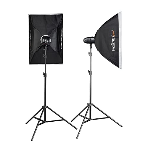 Walimex pro Newcomer 300 II Set Double - 300 Ws Blitzleistung, auslösen per Funk 2,4GHz, LED-Einstelllicht, Blitzdauer 1/800-1/1200s, Bowens/walimex pro-Anschluss, ideal für kleine Studios von Walimex pro