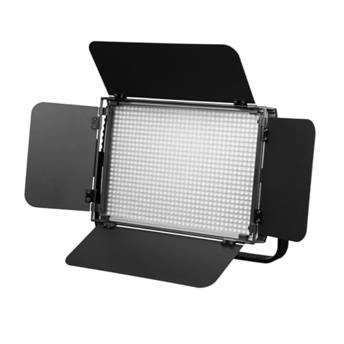 Walimex pro Niova 900 Plus Daylight – LED Videoleuchte Dauerlicht Flächenleuchte, 54 Watt, 900 LED, dimmbar, 5600K, 6.500 Lumen, CRI ≥ 97 Ra, DMX + Fernbedienung, 2X NP-F Akku Slots + Netzteil von Walimex pro