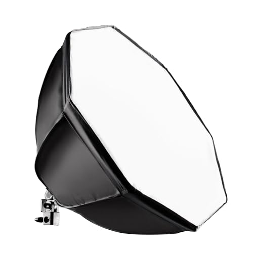 Walimex pro Softbox Octagon Ø55cm mit 35W Daylight LED, 5000K Tageslicht, Starke 4.250 Lumen, CRI 90+, neigbar um ca. 135°, inkl. Diffusor und Tasche, ideal für Foto- und Videoaufnahmen von Walimex pro