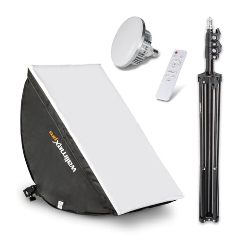 Walimex pro Softbox & Lampenstativ Kit I 40x60cm, 45W Bi Color LED I leistungsstarkes Dauerlicht inkl. Diffusor & Fernbedienung I Farbtemperatur 3.000 – 6.000 K I Für Profi-Fotos & Videos I CRI 95+ Walimex pro Softbox & Lampenstativ Kit I 40x60cm, 45W Bi Color LED I leistungsstarkes Dauerlicht inkl. Diffusor & Fernbedienung I Farbtemperatur 3.000 – 6.000 K I Für Profi-Fotos & Videos I CRI 95+ von Walimex pro