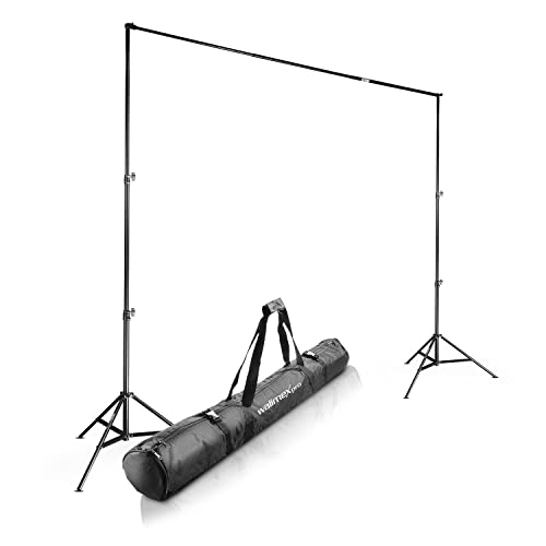 Walimex pro Teleskop Hintergrundsystem L 120-307 cm - stabiles Fotohintergrund System für Studio & Mobil I für Fotografie, Video & Green Screen I für Leinwände aus Papier & Stoff I Höhe 102-256cm von Walimex pro