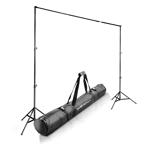 Walimex pro Teleskop Hintergrundsystem XL 225-400cm - extra großes Fotohintergrund System für Studio & Mobil I für Fotografie Video & Green Screen I für Leinwände aus Papier & Stoff I Höhe 102-256cm von Walimex pro