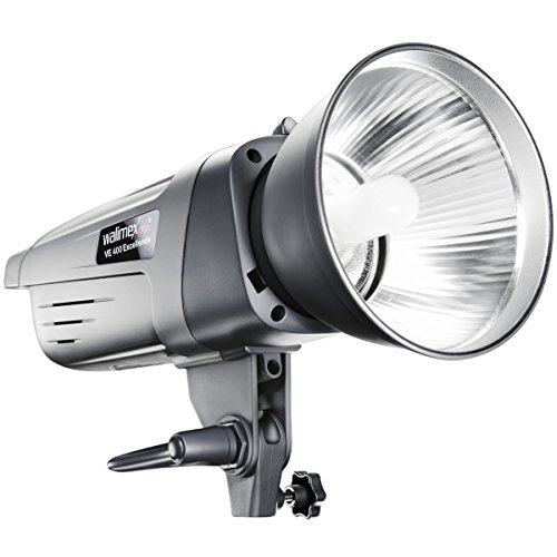Walimex pro VE-400 Excellence Studioblitzleuchte mit integriertem Empfänger (Leistung 400 W, 150 W Einstelllicht, stufenlos regelbar von 1/1 bis 1/32) von Walimex pro